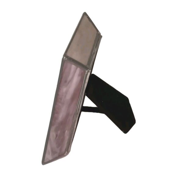 Vintage Light Purple Slag Stained Glass Photo Frame 7.5" x 6.5" Fits 4" x 6" - Picture 5 of 14